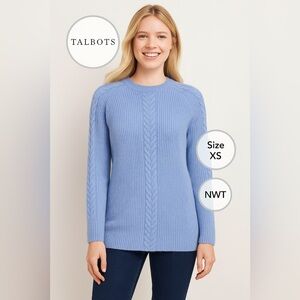 NWT Talbots Sky Blue Cabled Sweater Size XS​​